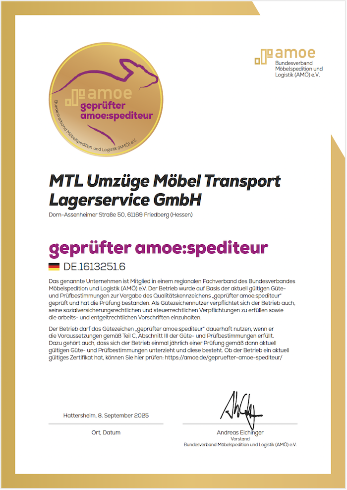 MTL Moving AMOE Fachbetrieb