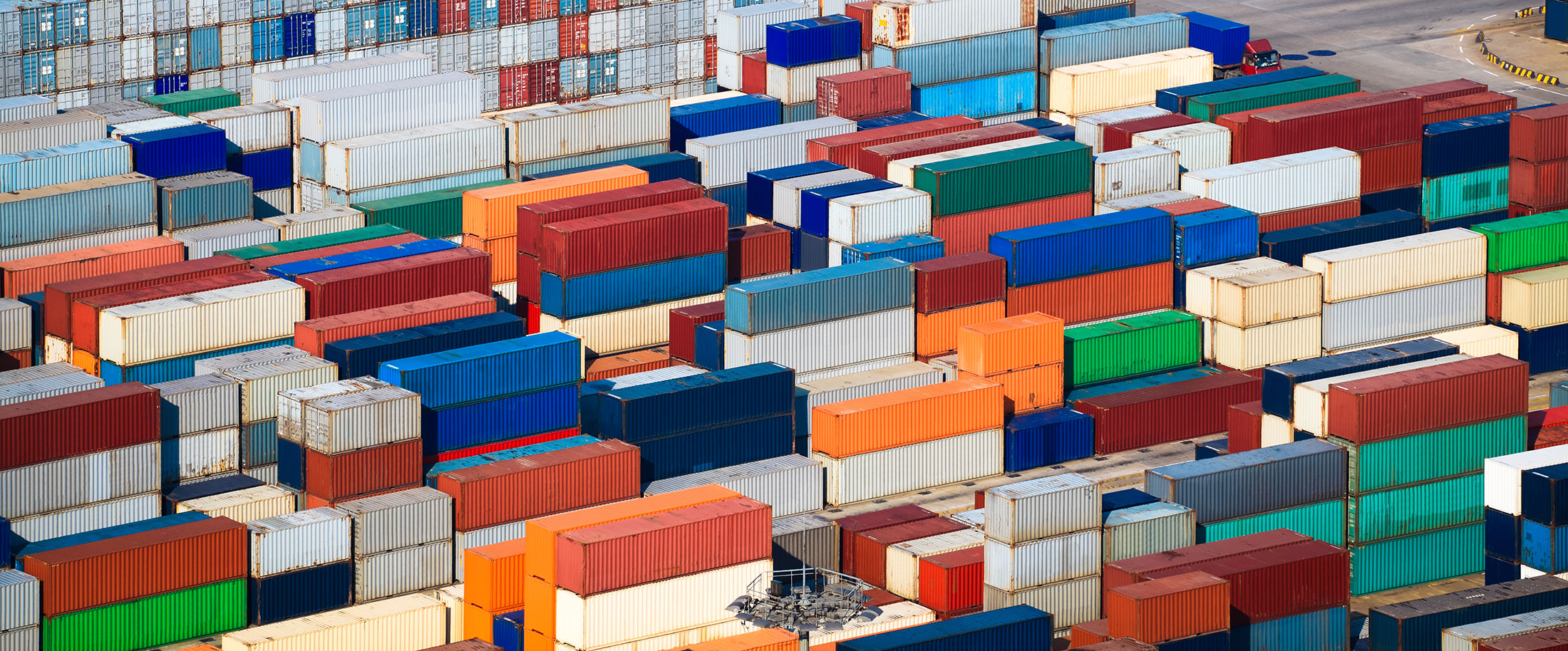 a lot of shipping containers